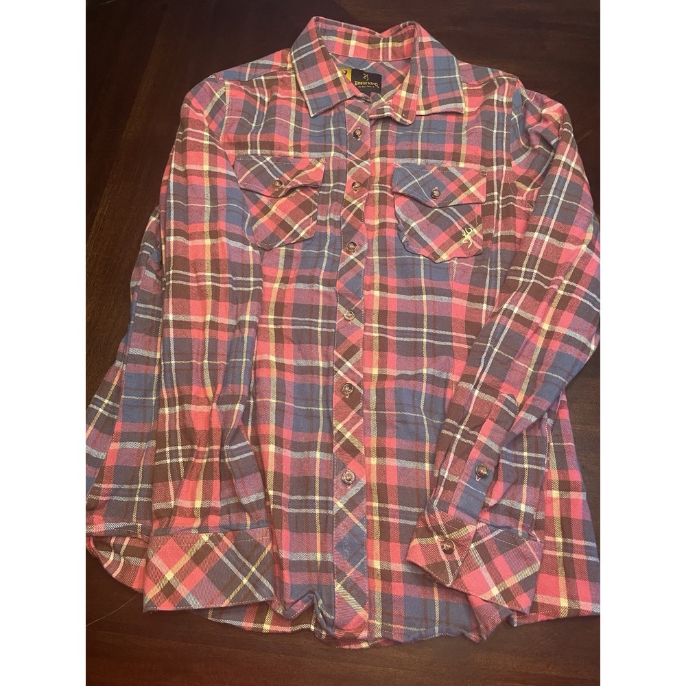 Browning Plaid Flannel Shirt Womens Large Hunting